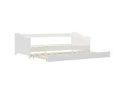vidaXL Ausziehsofa Bettgestell Weiß Kiefernholz 90x200 cm617156* Betten