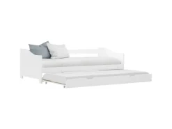 vidaXL Ausziehsofa Bettgestell Weiß Kiefernholz 90x200 cm617156* Betten