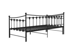 vidaXL Ausziehsofa Bettgestell Schwarz Metall 90x200 cm Modell 1650966