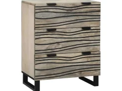 vidaXL Badezimmermöbel Set mit Regal 3-Tlg Massives Mango-Holz 3310047