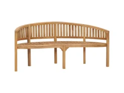vidaXL Bananenbank 180 cm Massivholz Teak 310494* Sitzbänke