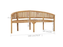 vidaXL Bananenbank 180 cm Massivholz Teak 310494* Sitzbänke