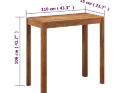 vidaXL Bartisch Massivholz Akazie Honigfarbenes Finish 110x55x106 cm* Tische