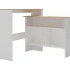 vidaXL Bartisch mit 2 Tischplatten Weiß und Eichefarben 130x40x120 cm* Vasen