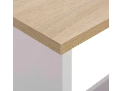 vidaXL Bartisch mit 2 Tischplatten Weiß und Eichefarben 130x40x120 cm* Vasen
