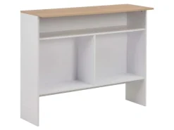 vidaXL Bartisch mit 2 Tischplatten Weiß und Eichefarben 130x40x120 cm* Vasen