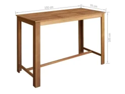 vidaXL Bartisch und Stuhl-Set 7-tlg. Akazienholz Massiv* Stühle