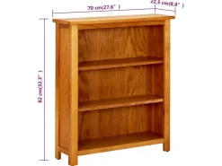 vidaXL Bücherregal 3 Fächer 70x22,5x82 cm Massivholz Eiche* Bücherregale