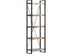vidaXL Bücherregal 5 Fächer 60x30x180 cm Altholz Massiv* Regale Massivholz|Bücherregale