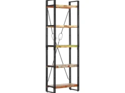 vidaXL Bücherregal 5 Fächer 60x30x180 cm Altholz Massiv* Regale Massivholz|Bücherregale