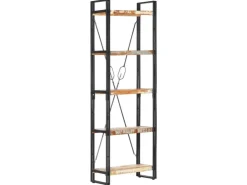 vidaXL Bücherregal 5 Fächer 60x30x180 cm Altholz Massiv* Regale Massivholz|Bücherregale