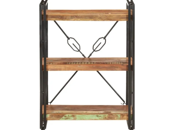 vidaXL Bücherregal 3 Fächer 60x30x80 cm Altholz Massiv* Bücherregale