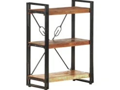vidaXL Bücherregal 3 Fächer 60x30x80 cm Altholz Massiv* Bücherregale