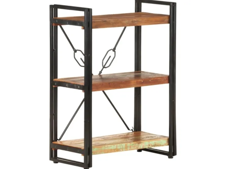 vidaXL Bücherregal 3 Fächer 60x30x80 cm Altholz Massiv* Bücherregale