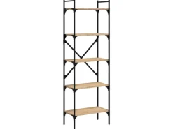 vidaXL Bücherregal 5 Fächer Sonoma-Eiche 56x31,5x174 cm Holzwerkstoff* Bücherregale