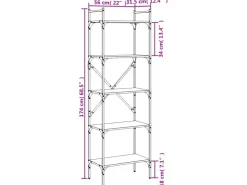 vidaXL Bücherregal 5 Fächer Sonoma-Eiche 56x31,5x174 cm Holzwerkstoff* Bücherregale