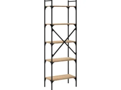 vidaXL Bücherregal 5 Fächer Sonoma-Eiche 56x31,5x174 cm Holzwerkstoff* Bücherregale