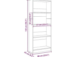 vidaXL Bücherregal Artisan-Eiche 60x24x143 cm Holzwerkstoff 857820* Bücherregale