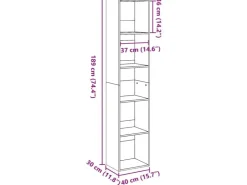 vidaXL Bücherregal Betongrau 40x30x189 cm Holzwerkstoff 857888* Bücherregale