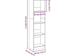 vidaXL Bücherregal Betongrau 40x24x143 cm Holzwerkstoff 857786* Bücherregale