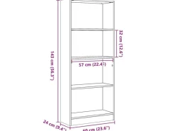 vidaXL Bücherregal 60x24x143 cm Holzwerkstoff 857815