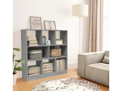 vidaXL Bücherregal Grau Sonoma 97,5x29,5x100 cm Holzwerkstoff