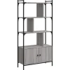 vidaXL Bücherregal mit Türen Grau Sonoma 76,5x30x154,5cm Holzwerkstoff