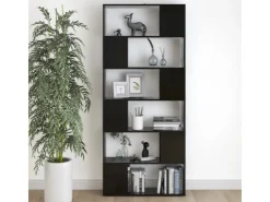 vidaXL Bücherregal Raumteiler Schwarz 80x24x186 cm Holzwerkstoff