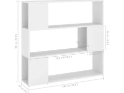 vidaXL Bücherregal Raumteiler Weiß 100x24x94 cm* Bücherregale