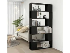 vidaXL Bücherregal Raumteiler Schwarz 100x24x188 cm