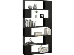 vidaXL Bücherregal Raumteiler Schwarz 100x24x188 cm