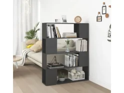 vidaXL Bücherregal Raumteiler Grau 100x24x124 cm* Bücherregale