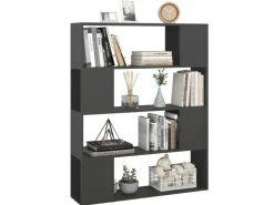 vidaXL Bücherregal Raumteiler Grau 100x24x124 cm* Bücherregale