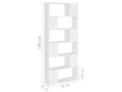 vidaXL Bücherregal Raumteiler Weiß 80x24x186 cm Holzwerkstoff* Bücherregale