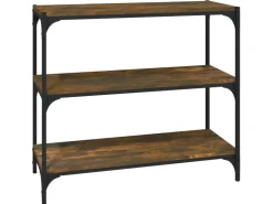 vidaXL Bücherregal Räuchereiche 80x33x70,5 cm Holzwerkstoff und Stahl