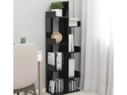 vidaXL Bücherregal Schwarz 48x25,5x140 cm Holzwerkstoff
