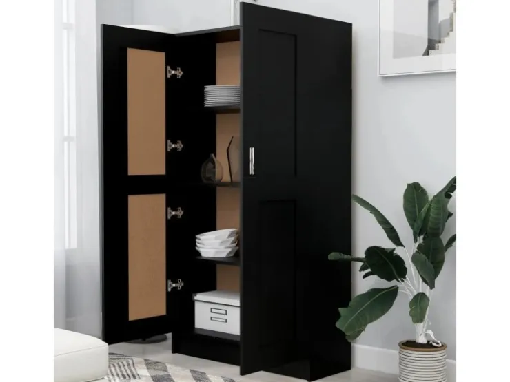 vidaXL Bücherregal Schwarz 82,5x30,5x150 cm Holzwerkstoff 802724* Regale Schwarz|Bücherregale