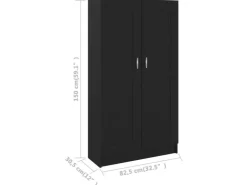 vidaXL Bücherregal Schwarz 82,5x30,5x150 cm Holzwerkstoff 802724* Regale Schwarz|Bücherregale