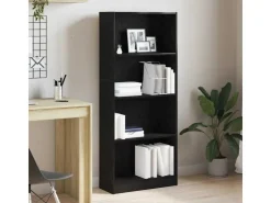 vidaXL Bücherregal Schwarz Eichen-Optik 60 x 24 x 143 cm Holzwerkstoff 862467* Regale Schwarz|Bücherregale