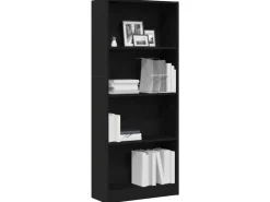 vidaXL Bücherregal Schwarz Eichen-Optik 60 x 24 x 143 cm Holzwerkstoff 862467* Regale Schwarz|Bücherregale