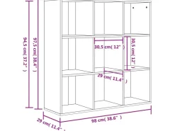 vidaXL Bücherregal Sonoma-Eiche 98x30x98 cm Holzwerkstoff* Holzregale|Bücherregale