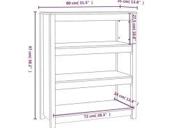 vidaXL Bücherregal 80x35x97 cm Massivholz Kiefer 821680