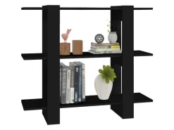 vidaXL Bücherregal/Raumteiler Schwarz 100×30×87 cm* Holzregale|Bücherregale