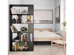 vidaXL Bücherregal/Raumteiler Schwarz 80x24x159 cm Holzwerkstoff* Bücherregale