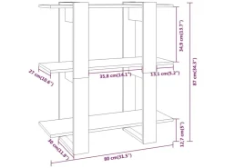 vidaXL Bücherregal/Raumteiler Weiß 80x30x87 cm* Bücherregale