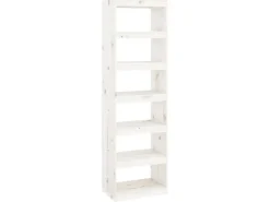 vidaXL Bücherregal/Raumteiler Weiß 60x30x199,5 cm Massivholz Kiefer* Regale Massivholz|Bücherregale