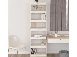 vidaXL Bücherregal/Raumteiler Weiß 60x30x199,5 cm Massivholz Kiefer* Regale Massivholz|Bücherregale
