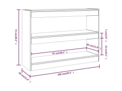 vidaXL Bücherregal/Raumteiler Weiß 100x30x72 cm