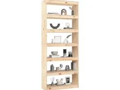 vidaXL Bücherregal/Raumteiler 80x30x199,5 cm Massivholz Kiefer