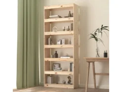 vidaXL Bücherregal/Raumteiler 80x30x199,5 cm Massivholz Kiefer